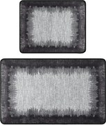 Set 2 covorase baie ESPER, forma dreptunghiulara, poliester, negru/alb
