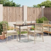 vidaXL Set mobilier de grădină cu perne, 5 piese, bej, poliratan