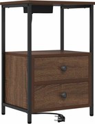 vidaXL Dulap de noapte Stejar închis 40 x 31 x 60 cm Lemn compozit