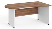 Birou de colt Manager 160 x 100 cm, dreapta, nuca warmia / alb
