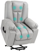 HOMCOM Fotoliu de masaj Relaxsessel seniorensessel, telecomandă, buzunare laterale, 94 cm x 96 cm x 106 cm, Gri | Aosom Romania