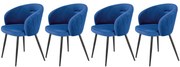 Set 4 scaune K430 velvet bleumarin