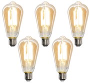 Set 5 becuri Lampă LED Smart E27 reglabilă în Kelvin ST64 goldline 7W 700 lm 1800-4000K