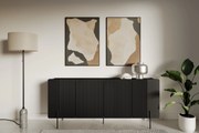 Comodă Malmi 200 cm - negru mat / picioare negre
