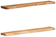 vidaXL Rafturi de perete 2 buc 100x20x3,5 cm Lemn masiv de salcâm