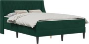 vidaXL Cadru de pat cu saltea Verde închis 140 x 190 cm Catifea
