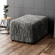 Huse bielastice UNIVERSO NOU dungi alb-negru taburet (40 x 40 x 40 cm)