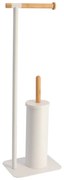 Suport metalic pentru hârtie igienică cu perie WC MAT, 69,5 x 22 x 16 cm