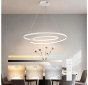 Brilagi-LED Lustră LED dimabilă suspendată pe cablu TWISTER LED/105W/230V Ø 100 cm albă + telecomandă