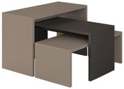 Set 3 Masute Cafea Kannas Grej-Gri Antracit  65x30x39cm