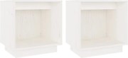 vidaXL Noptiere, alb, 2 buc., 40x30x40 cm, lemn masiv de pin