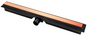 Set rigola slim pentru dus plus capac FDesign Kleome finisaj negru - rose gold 60 cm