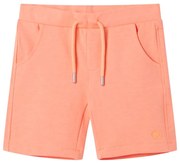 Pantaloni scurți pentru copii cu șnur, portocaliu neon, 140