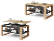 Masuta de cafea extensibila in decor stejar artisan PORTI 100x65 cm