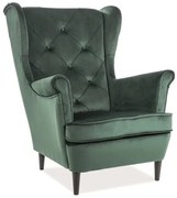 Fotoliu tapitat catifea Culoare Verde / Wenge, LADY VELVET