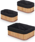 Coșuri de baie din bambus VIVID, 3 bucăți