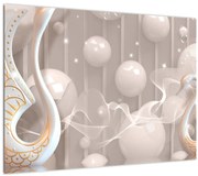 Tablou pe sticlă - Lebede fermecate (70x50 cm)