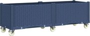 vidaXL Jardinieră de grădină cu picioare, albastru gri, 160x50x54 cm, PP