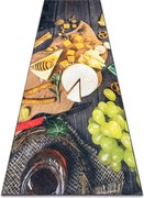 ANDRE 9009 covor lavabil Gustări bucatarie anti-alunecare - maro / galben