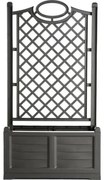 Jardinieră cu volum mare și suport ornamental Bama Separe antracit, 80 x 150 x 42,5 cm