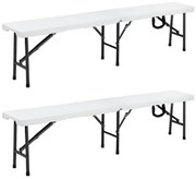 Deuba Set 2 banci rabatabile 180 cm - alb