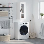 vidaXL Dulap montat pe perete, alb extralucios, 34,5x34x90 cm