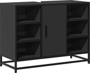 vidaXL Dulap chiuveta de baie, negru, 80x33x60 cm, lemn compozit
