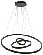 Lustra LED cu telecomanda cu 3 inele metal negru Isaure