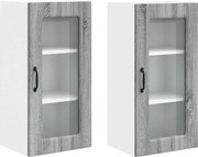 vidaXL Dulap de bucătărie Kalmar 2 pcs Gri Sonoma 40 x 31 x 80 cm
