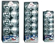 Set 12 globuri 60mm metalizat si satinat argintiu