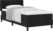 vidaXL Pat cu arcuri cu saltea Negru 200 x 100 cm țesătură