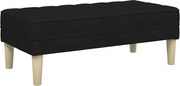 vidaXL bancă cu pernă Negru 113 x 57 x 39 cm țesătură