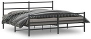 vidaXL Cadru pat metalic cu tăblii de cap/picioare , negru, 183x213 cm