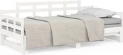vidaXL Pat extensibil de zi, alb, 2x(90x200) cm, lemn masiv de pin