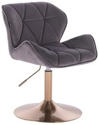 HR111N Scaun Grafit Catifea cu Bază Aurie