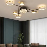 Lustra LED Cu Telecomanda, Elit's EsnL7821-4+3BK+GD, 138w