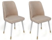Set de scaune de sufragerie Hugo Cream and White,4 buc.