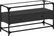 vidaXL Dulap TV blat sticlă, negru, 98x35x51 cm lemn prelucrat