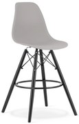 Scaun de bar gri CARBRY LAMAL cu picioare negre
