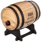 Butoi pentru vin cu dozator, din lemn, 5,5 L
