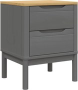 vidaXL Noptieră, gri, 45x39x57 cm, lemn masiv de pin