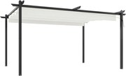 vidaXL Pavilion grădină, acoperiș retractabil, crem, 4x3 m