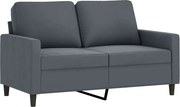 vidaXL Canapea cu 2 locuri, gri închis, 120 cm, catifea