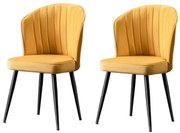 Set de scaune de sufragerie Rubi Yellow and Black, 2 buc.