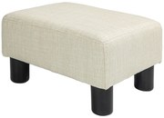 HOMCOM Puf suport pentru picioare taburet jos din țesătură de in capacitate de încărcare 110 kg 40 x 30 x 24 cm bej | Aosom Romania