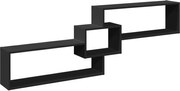 vidaXL Dulap de perete, negru, 158x18x53 cm, lemn prelucrat