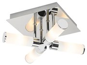 Plafoniera baie moderna crom 4 lumini IP44 - Baie