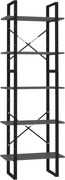 vidaXL Bibliotecă cu 5 rafturi, gri, 60x30x175 cm, lemn prelucrat