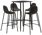 vidaXL Set mobilier de bar, 5 piese, gri închis, material textil