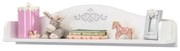 Etajera din pal, pentru bebe Selena Baby Alb, l88xA17xH20 cm